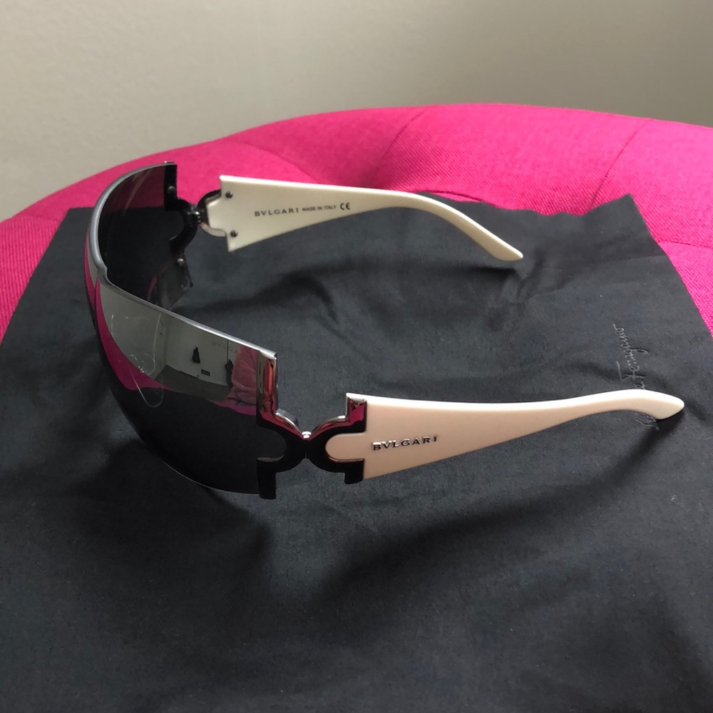 BVLGARI Bulgari White Sunglasses 654 Shield